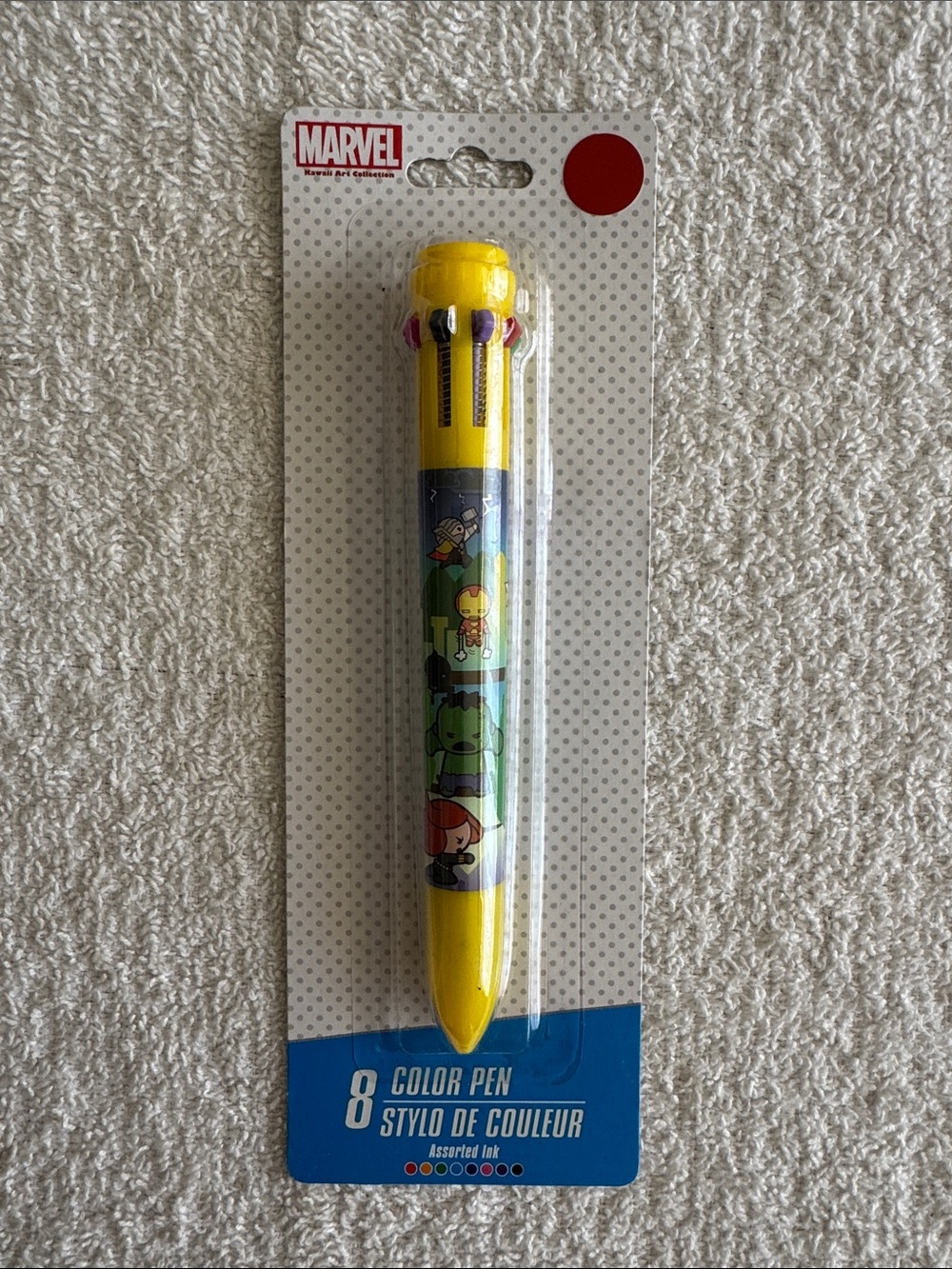 Marvel Avengers Yellow 8-Color Assorted Ink Pen